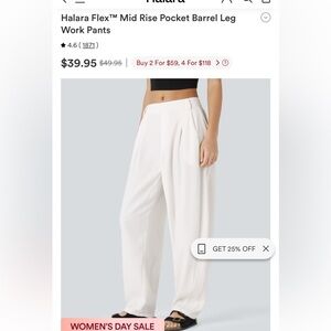 Halara Viral Work Pants NWT XL Flex Mid Rise Pocket Barrel Leg Work MSRP $50